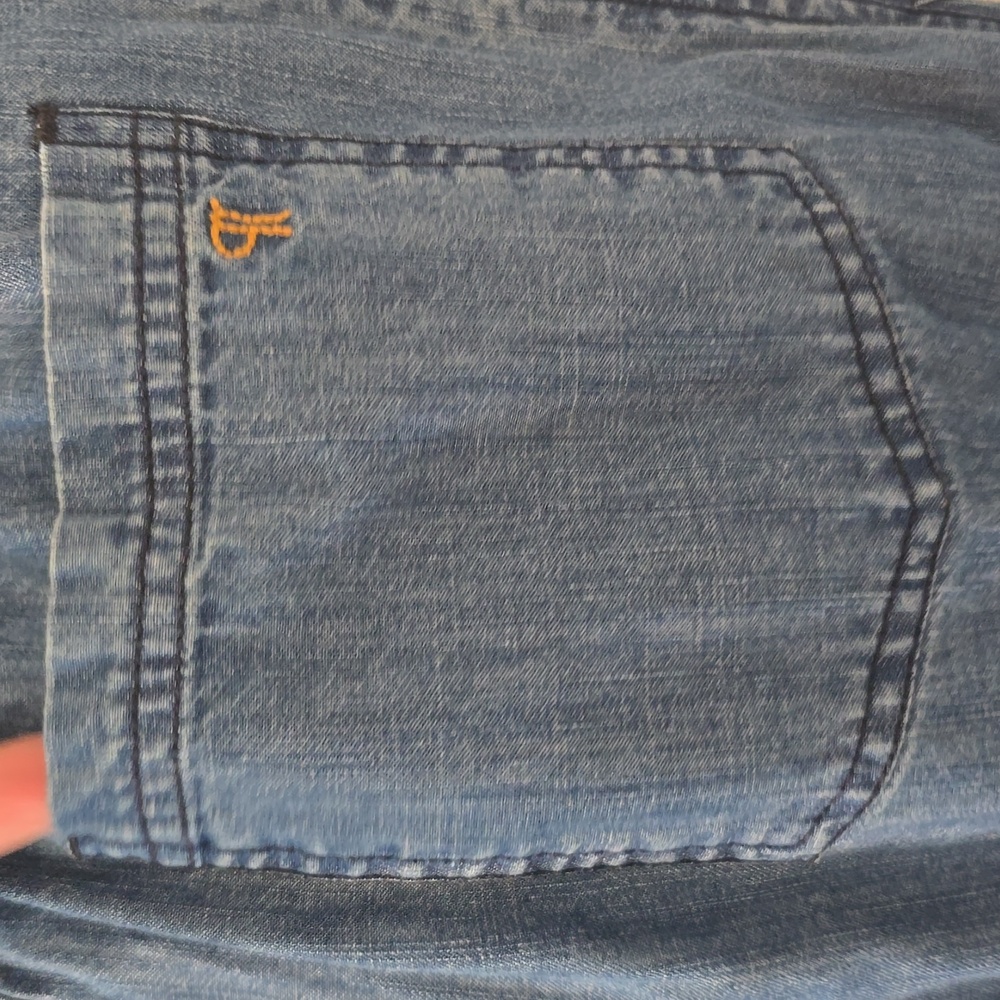 Pilcro High Rise Pull On Joggers Blue Denim - Picture 8 of 10